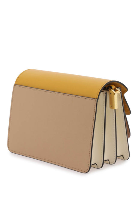 MARNI Tricolor Saffiano Leather Medium Trunk Crossbody Handbag with Gold-Tone Hardware