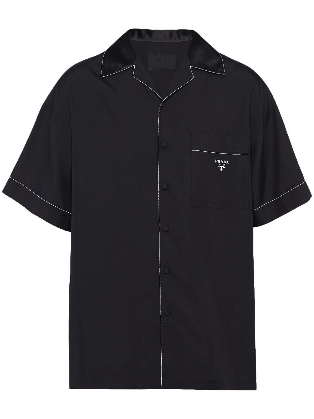 高級な黒シルクシャツ - SS24コレクション