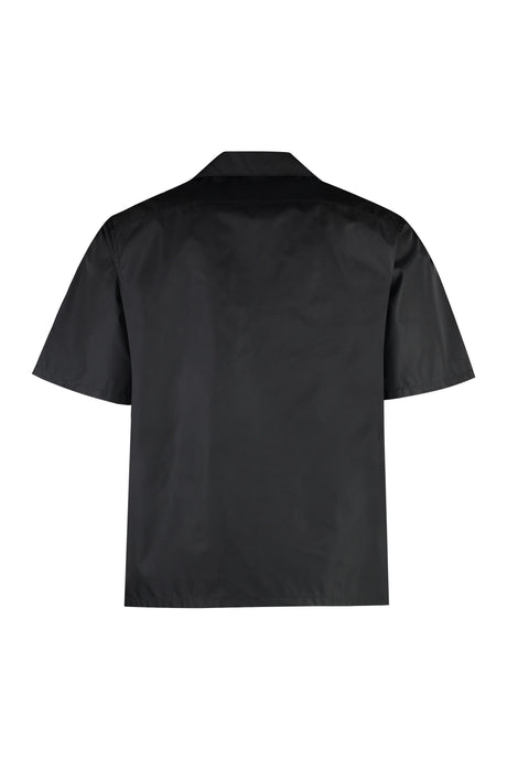 男士黑色六口袋皮革衬衫 - SS24系列