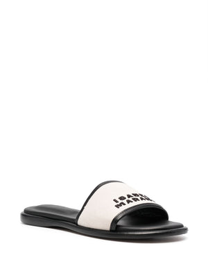 ISABEL MARANT Luxurious Embroidered Leather Slide Sandals for Women