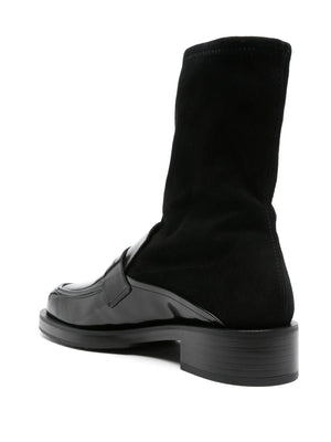 Đôi giày cao cổ da bò 5050 màu đen cho phụ nữ - Thu/Đông 2024