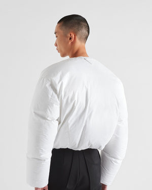 PRADA Stylish White Cotton Bomber Jacket for Men