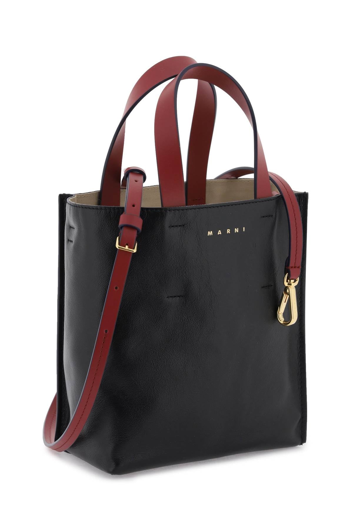 MARNI Bicolor Leather Tote Handbag for Women - FW23