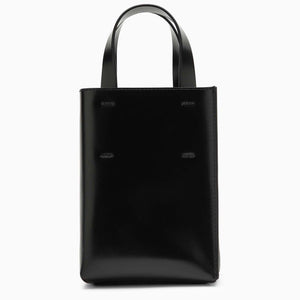 Black Leather Nano Museo Tote Handbag for Women
