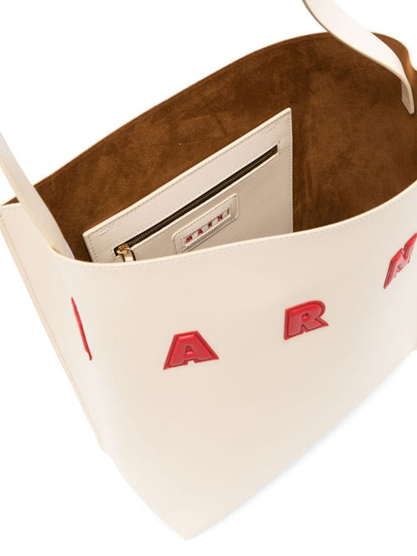 MARNI Elegant Ivory Lacquer Shopping Bag - SS24 Collection