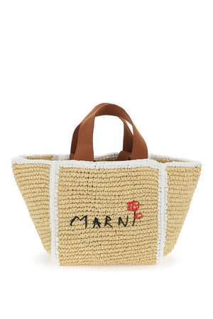 MARNI Beige Viscose Mini Tote Handbag for Women, 46cm x 22cm x 14cm