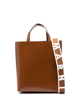 MARNI Women's Small Brown Calf Leather Tote Bag for Spring/Summer 2024