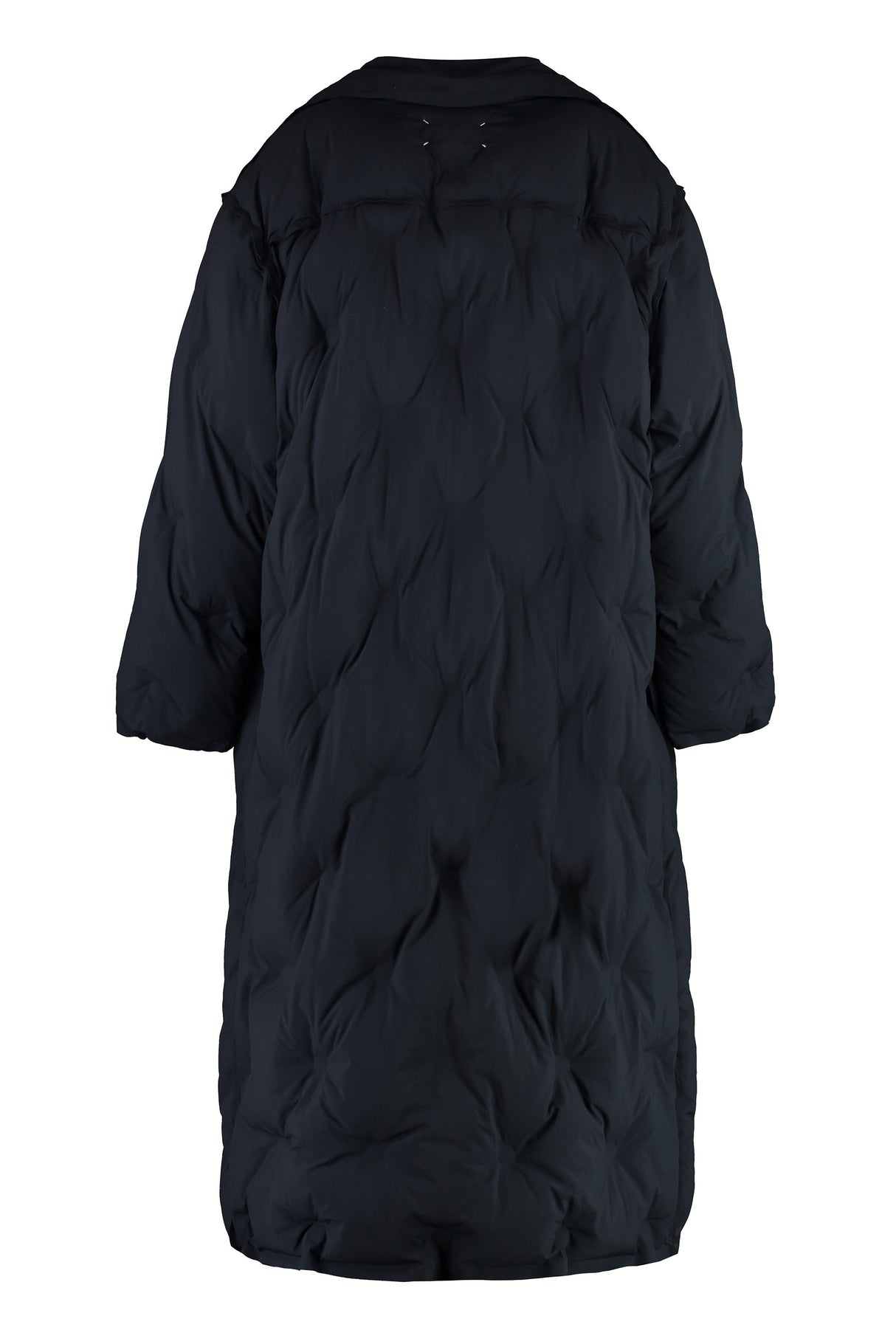 黑色超大码棉垫夹克-环保双排扣外套，女性FW23