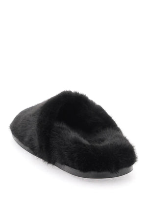 Cozy and Chic Faux Fur Sabots for Women in Black