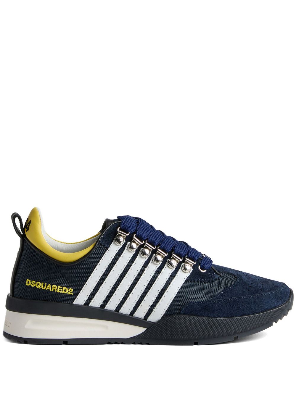 DSQUARED2 Navy Blue Multicolour Low Top Sneakers for Men