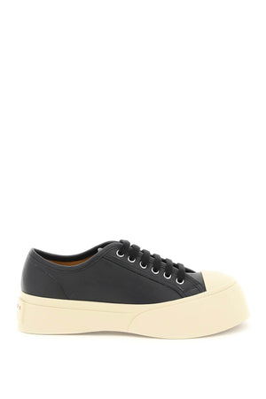MARNI Black Calf Leather Sneakers for Men - SS24 Collection
