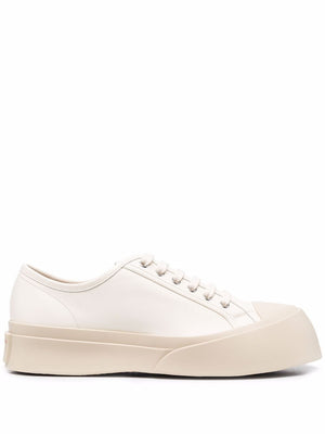MARNI White Leather Logo Print Sneakers for Men - SS24