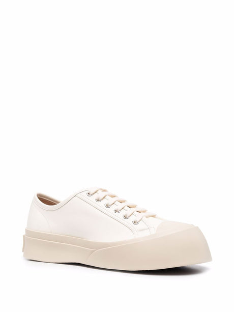 MARNI White Leather Logo Print Sneakers for Men - SS24