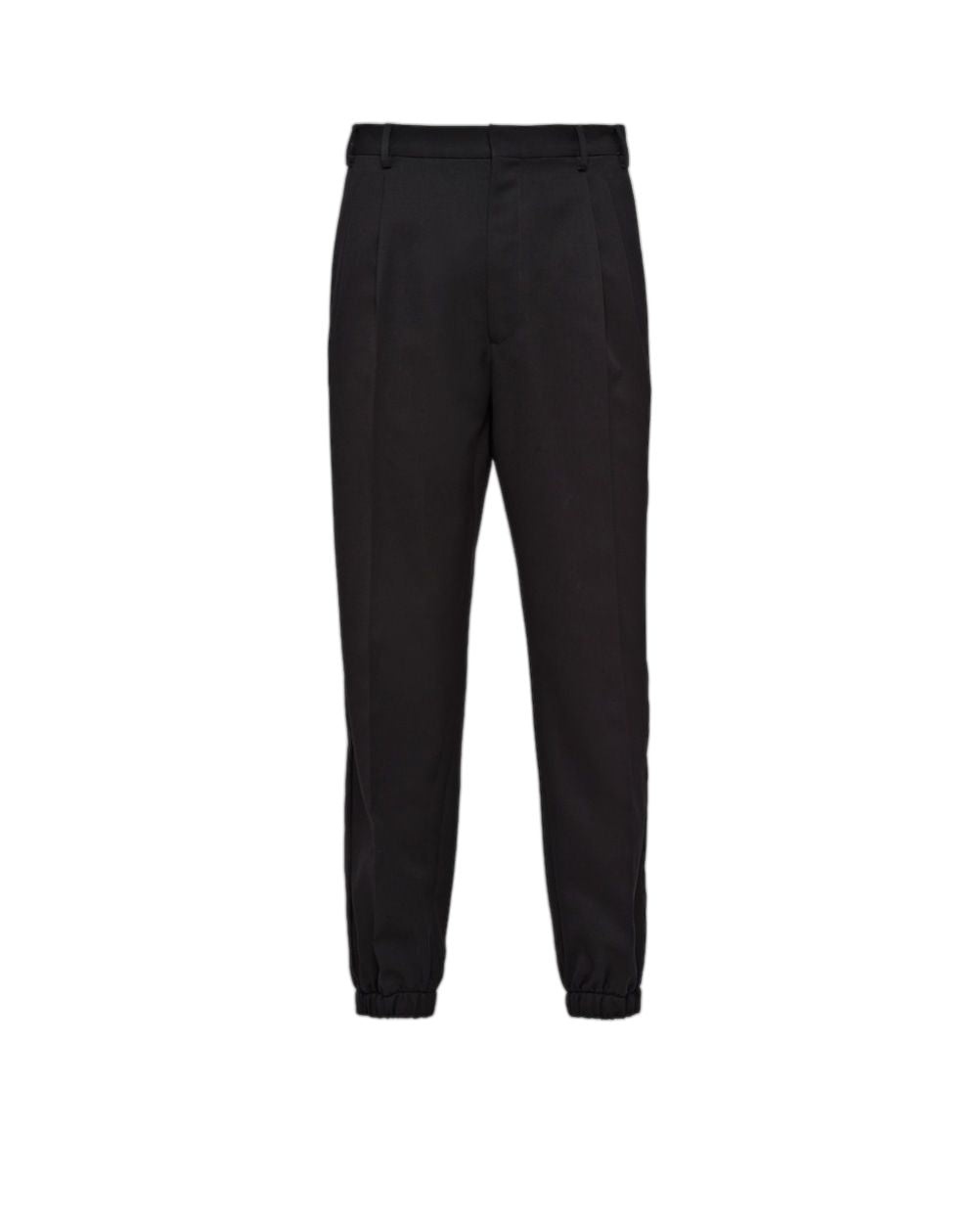 PRADA Classic Black Woven Pants for Men from the SS24 Collection