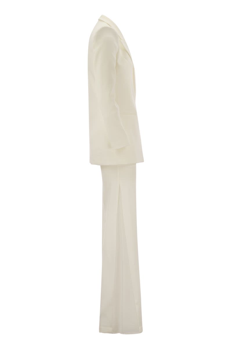 时尚白色绉纱女装西装- SS24