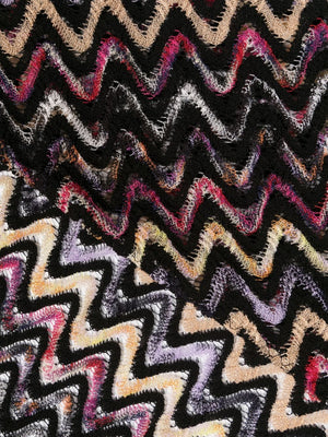 MISSONI Multicolor Wool Blend Scarf with Signature Zigzag Design for Women