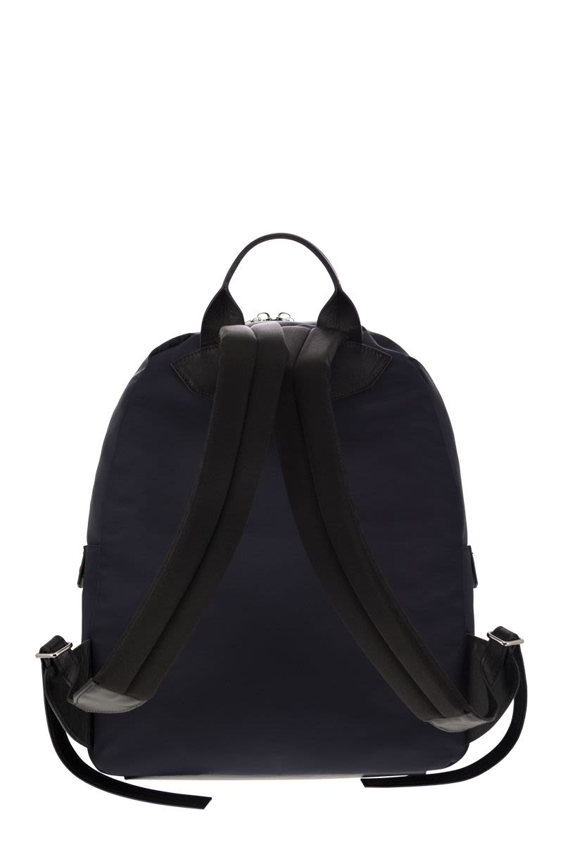 KITON Stylish Blue Backpack with Embroidered Logo for Men