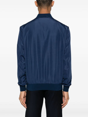 KITON Navy Blue Zip-Up Bomber Jacket for Men - Lightweight and Stylish Outerwear for SS24
