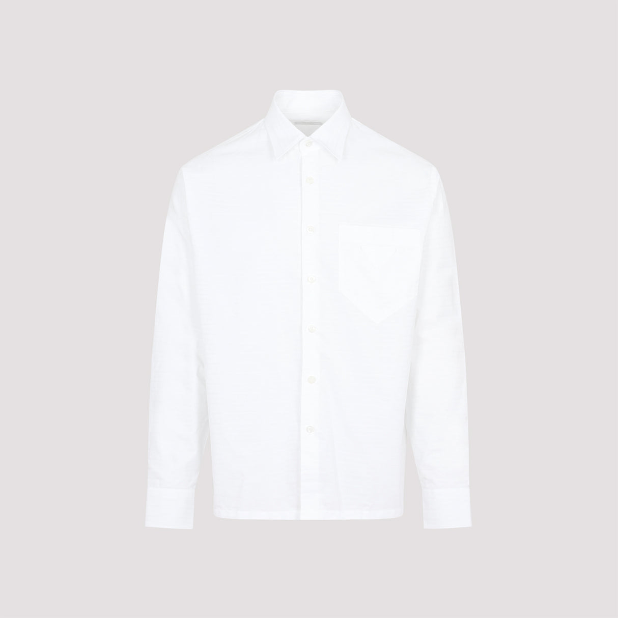 男士白色棉質平布襯衫FW23