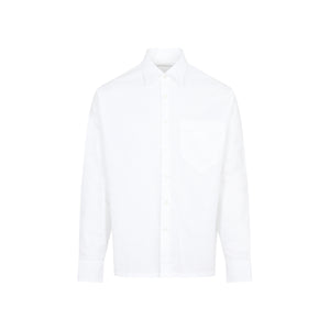 男士白色棉質平布襯衫FW23