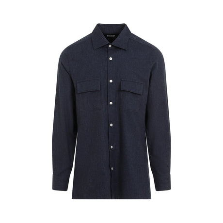 KITON Elegant Blue Cotton Shirt for Men