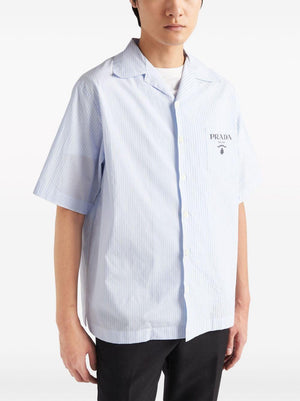 PRADA Stylish Men's Cotton Shirt in Sky Blue - SS24 Collection