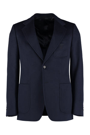 PRADA Classic Men's Blue Wool Jacket for FW22