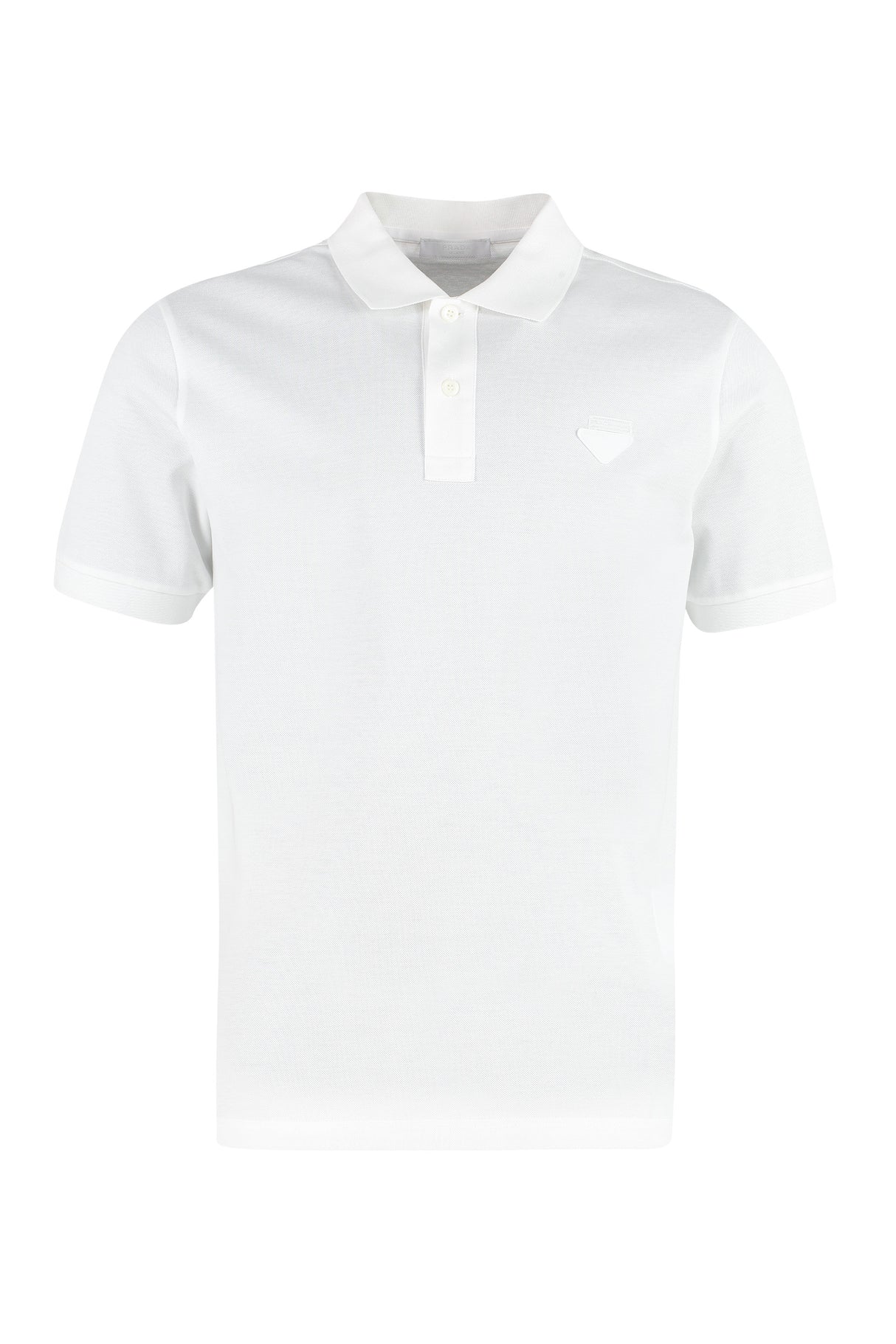 PRADA Classic Cotton Piqué Polo Shirt for Men in White