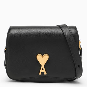 Túi vai da màu đen với chi tiết kim loại mạ vàng cho phụ nữ