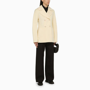 Áo khoác lụa và cashmere nữ dài ngắn cổ bánh mì cho mùa xuân/hè 2024