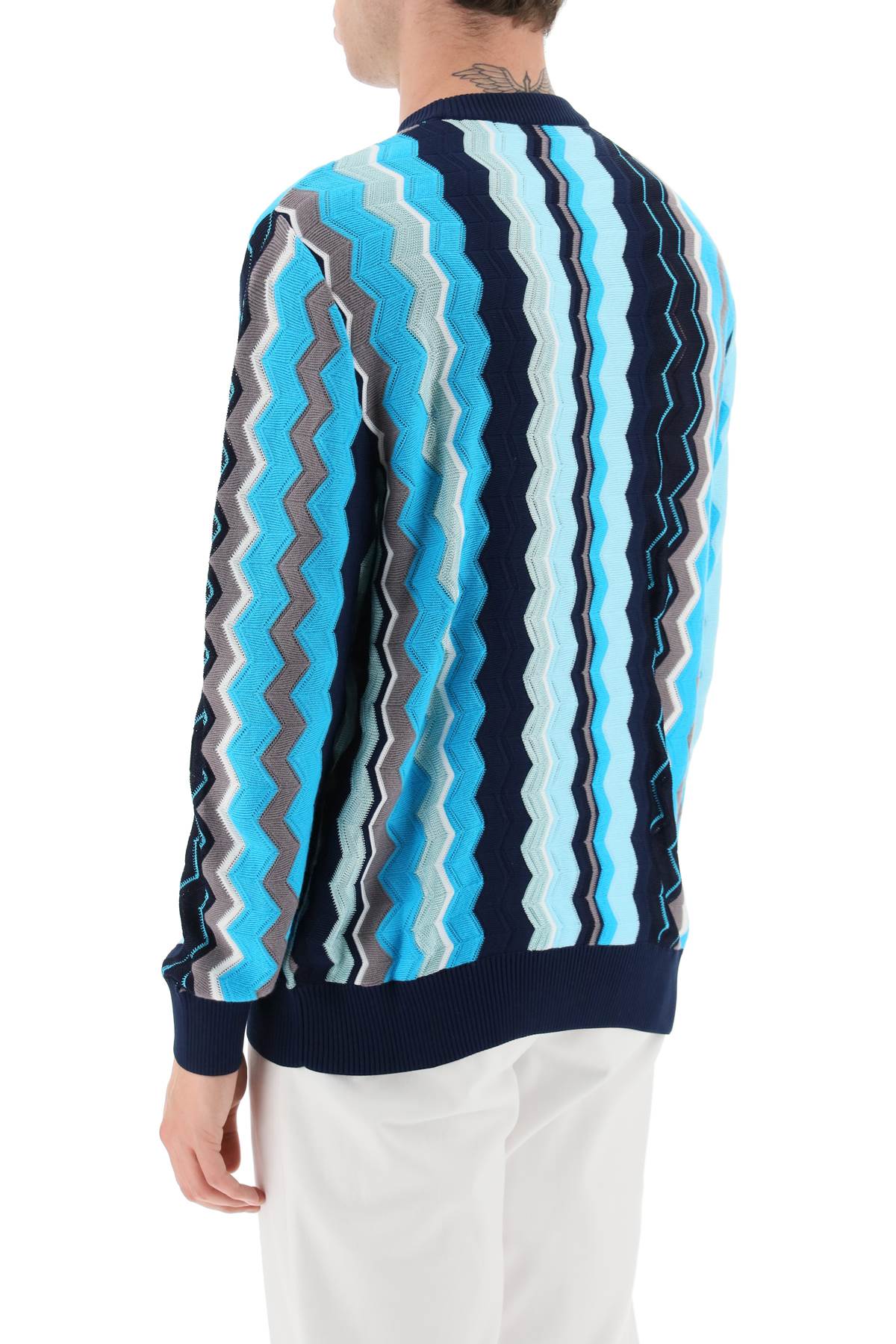 MISSONI Men's Multicolored Zigzag Sweater for SS23
