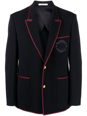 VALENTINO Navy Blue Semi-Lined Jacket for Men - SS23 Collection