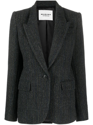 時尚黑色羊毛女性外套 - FW23系列