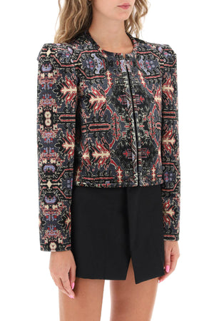 ISABEL MARANT Multi-Colored Cropped Jacket in Persian Velvet Print