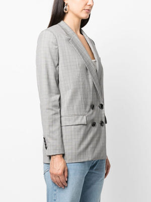 淺灰色羊毛格子西裝外套女款 - 超具搭配感的永恆風格 前年秋冬23年