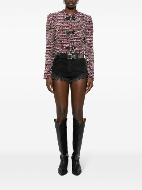ISABEL MARANT Purple Wool Cropped Jacket for Women - SS24 Collection