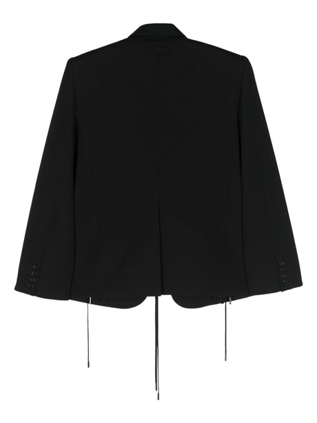 JEAN PAUL GAULTIER Tailored Black Wool Jacket with Corset Detail and Satin Lining
