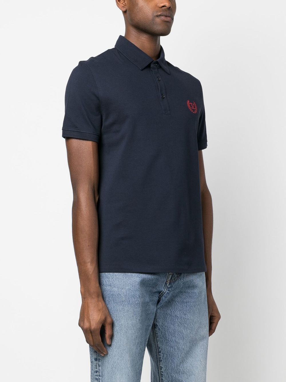 Blue Vロゴ刺繍Tシャツ - 男性用SS23衣料品