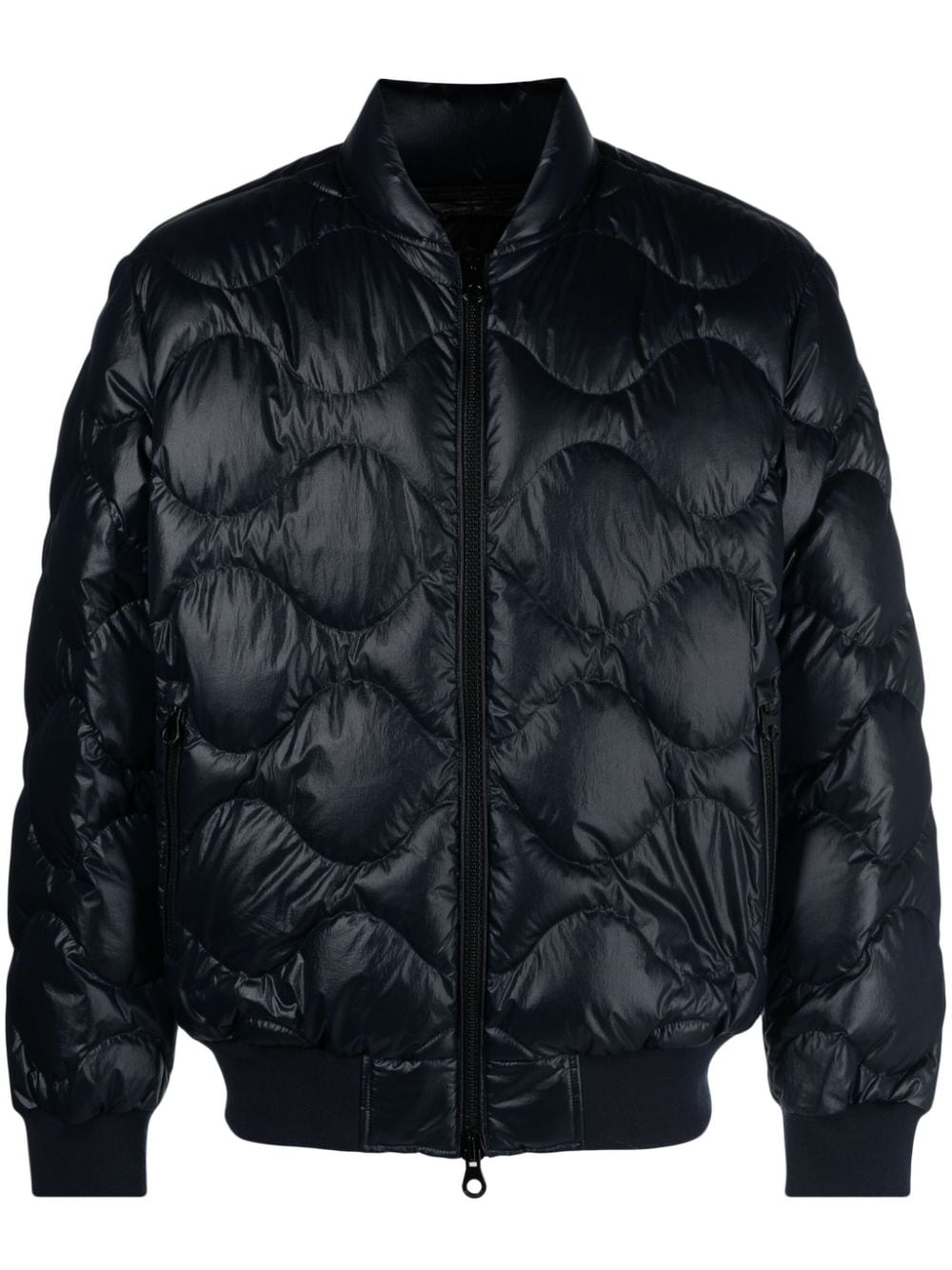 Navy Blue Diamond Quilted Jacket for Men