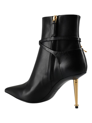 Luxurious Black Leather Stivaletti Boots for Women