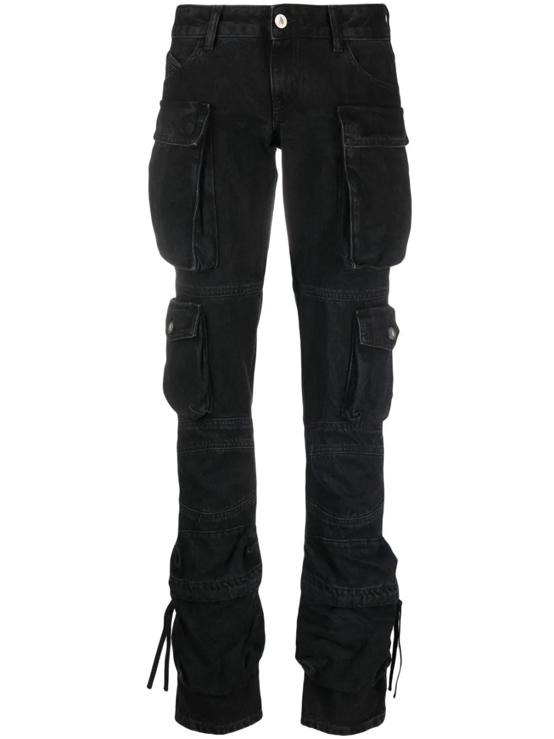 Black Low-Waist Cargo Jeans for Women