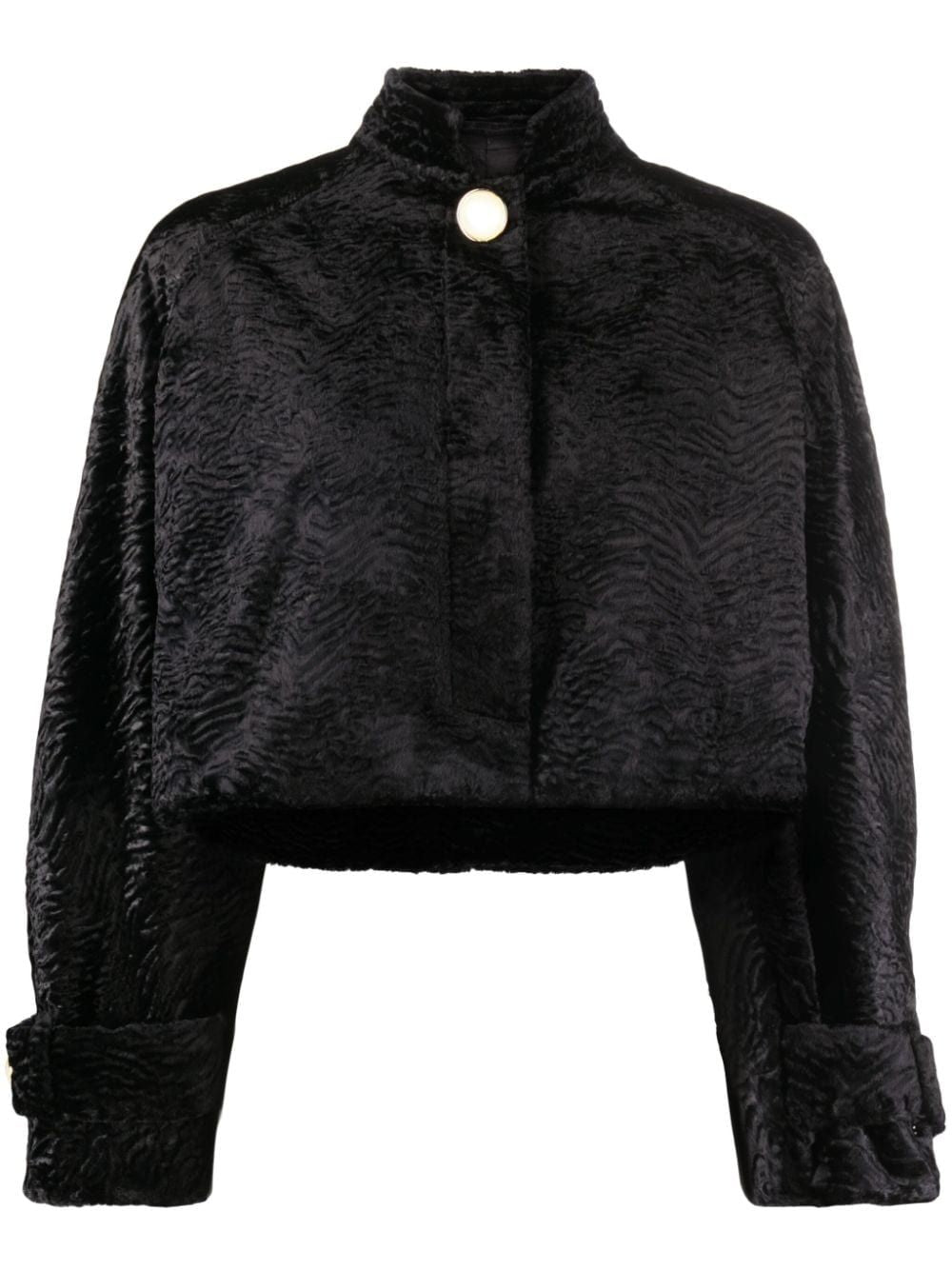 おしゃれな女性用黒ショートスーツジャケット | 暖かくてシックなFW23アウター