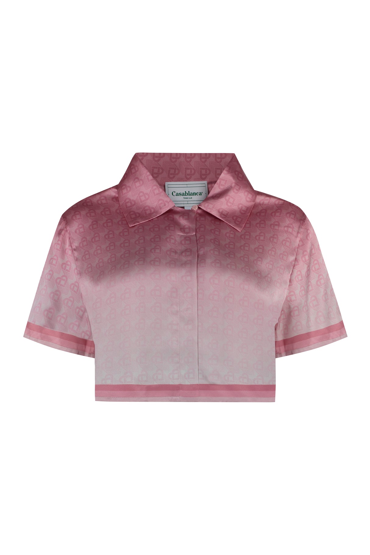 粉色印花絲質短上衣 - FW23系列