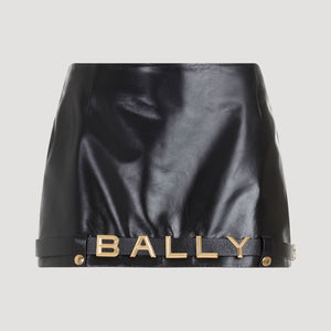 女性黑色真皮裙 - BALLY FW23系列