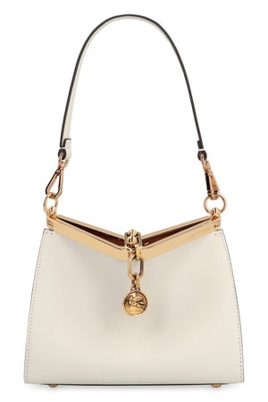 ETRO Beige Smooth Calfskin Mini Shoulder Bag with Gold-Tone Accents and Removable Strap (21x16x9 cm)