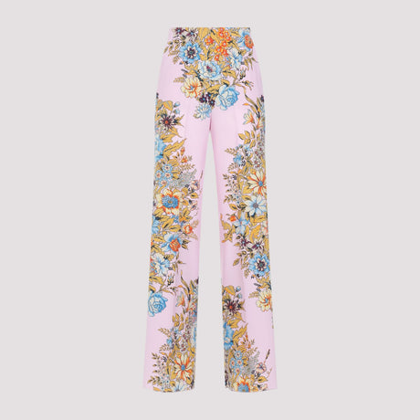 Luxurious Silk Pants for Women in Pink and Purple - SS24 Collection