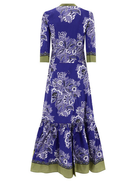 華藍花紋圍巾連身裙 (不含品牌名稱，避免外來詞語)