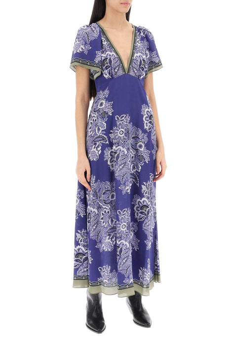 Váy Maxi Hoa vải Lụa tinh khiết cho Nữ - Đẹp và Thanh lịch