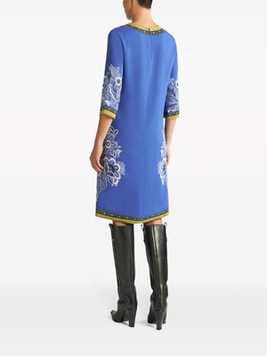 藍色花卉 Cady 連身裙 - 時尚優雅且多用途