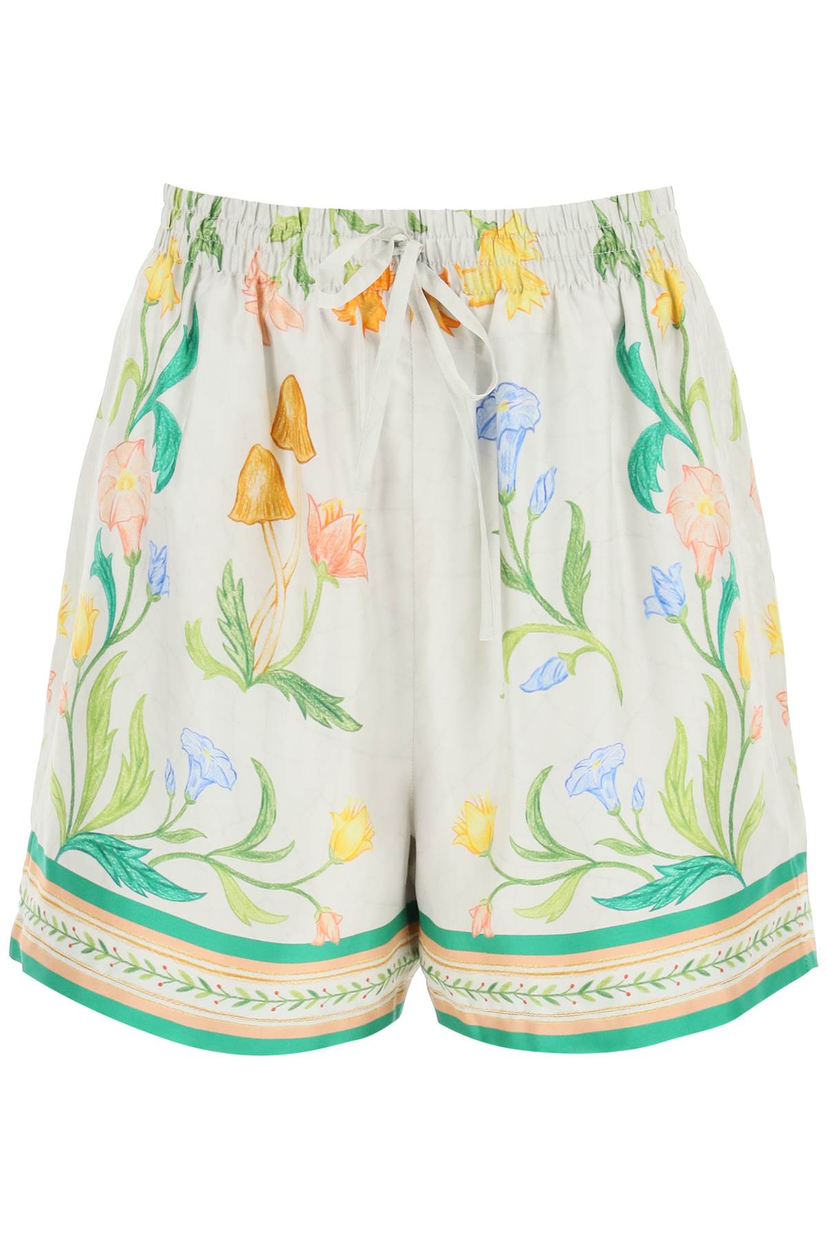 CASABLANCA Floral Silk Twill Shorts for Women